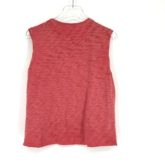 ATM Tank Top Womens L Red Pink Basic Classic Tee T Shirt Staple Capsule - Picture 2 of 7